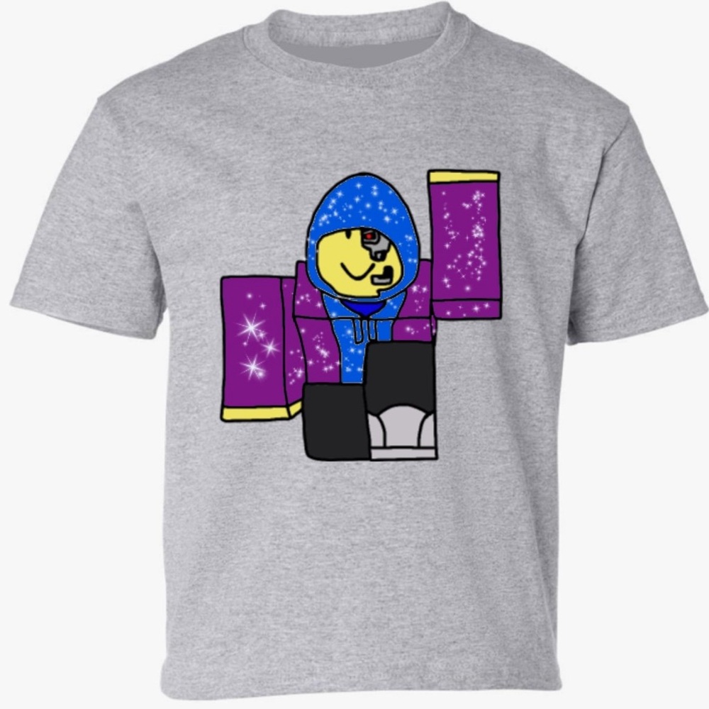 Roblox Grey Galaxy Graphic Shirt Kids